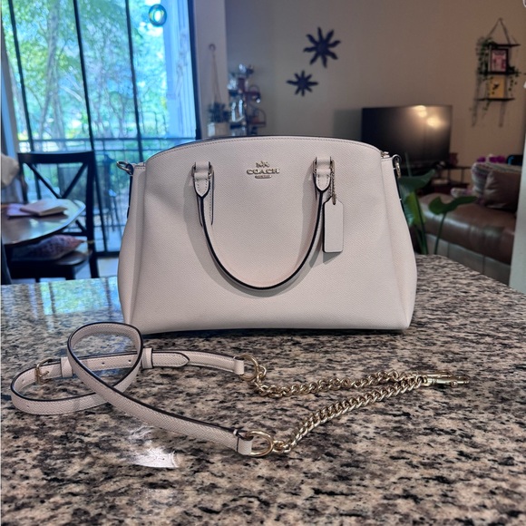 Savannah Carryall Coach White/Cream Satchel Bag - Picture 3 of 6